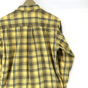 Red Head Men's Plaid Button Up Shirt Lightweight Workwear Yellow Blue Size S