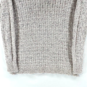 Loft Ann Taylor Women's Cozy Sweater Boho Turtleneck Cable Knit Pink Size S