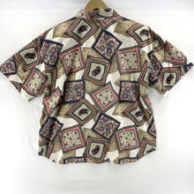 Act III Women's Button Up Blouse Floral Paisley Vtg Made USA Beige Size 18W