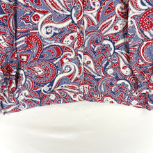 Westbound Women's Button Up Linen Blend Flowy Tunic Paisley Blue Red Size L