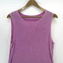 Vintage Women's Cropped Tank Top Shiny Ribbed Stretch Made USA Y2K Pink Size L