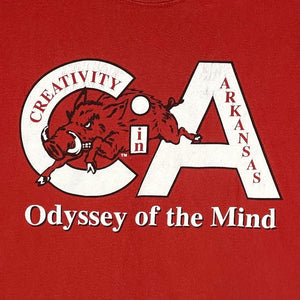 Gildan Men's T Shirt Odyssey Of Mind Creativity Arkansas Razorback Red Size M