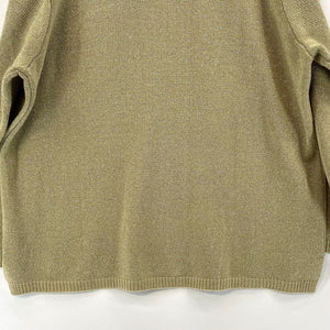 Anthony Richards Women's Knit Sweater Holiday Shiny Gold Beige Size 1X