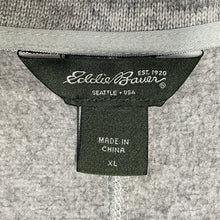 Eddie Bauer Men's Sweater 1/4 Zip Pullover Knit Fleece Zip Pocket Gray Size XL