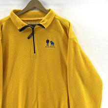 LAL Mens 1/4 Quarter Zip Fleece Sweater Bemidji Minnesota Pockets Yellow Size XL