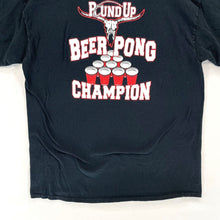 Gildan Men's T Shirt Round Up Beer Pong Champion Black Size L