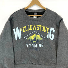 Modern Reconstructed Women's Sweater Yellowstone Wyoming Souvenir Gray Size L