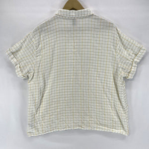 Universal Thread Women's Button Blouse Picnic Plaid Blue Yellow White Size XL