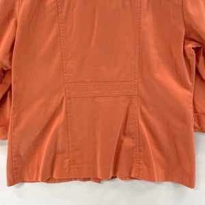 Nancy Bolen Women's Light Jacket Bright Stitching Vtg Made USA Orange Size L