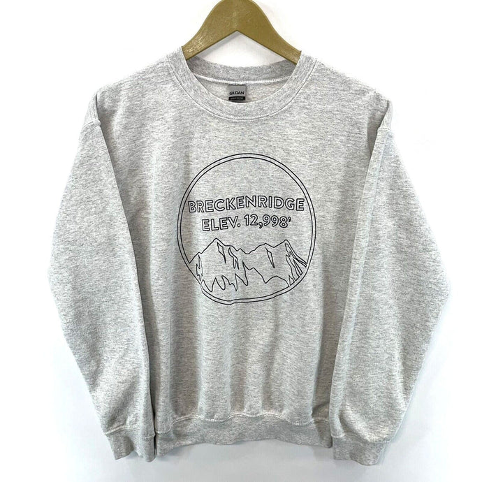 Gildan Women's Cozy Graphic Sweatshirt Breckenridge CO Mountain Gray Size S