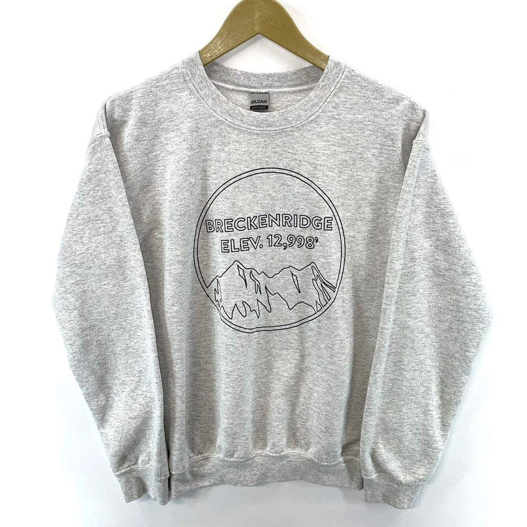 Gildan Women's Cozy Graphic Sweatshirt Breckenridge CO Mountain Gray Size S