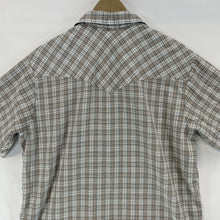 Express Rider Men's Button Up Shirt Pearl Snap Vtg Made USA Plaid Gray Size L