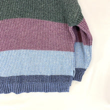 American Eagle Women's Knit Sweater Soft Pastel Striped Blue Green Pink Size M