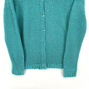 National Women's Knit Sweater Cozy Button Cardigan Teal Blue Size L