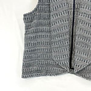 Christopher & Banks Women's Open Vest Nautical Knit Heather Blue White Size XL