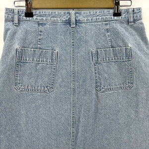 Christopher & Banks Women's Denim Mini Skirt Frayed Cutoff Cowgirl Blue Size 10