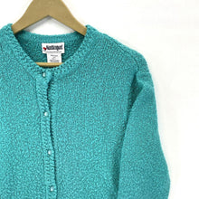 National Women's Knit Sweater Cozy Button Cardigan Teal Blue Size L