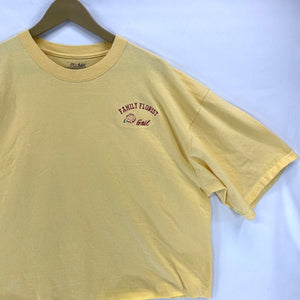 Pluma Women's Cropped T Shirt Gail Family Florist Stitching Yellow Size 2XL