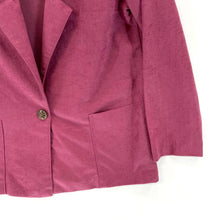 Haband Women's Blazer One Button Soft Suede Pockets Made USA Vtg Pink Size S