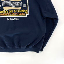 Gildan Men's Sweatshirt Charlie's Deli Sandwich Dayton OH Souvenir Blue Size XL