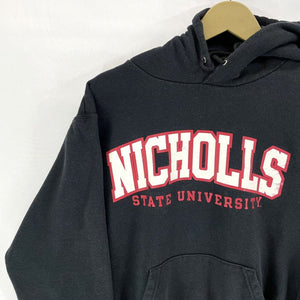 Champion Men's Hoodie Sweater Nicholls State University Sports Black Size S