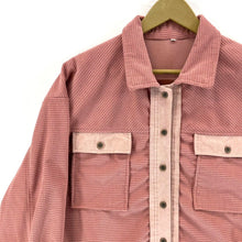 Boutique Women's Button Up Shirt Light Flannel Outdoor Waffle Knit Pink Size L