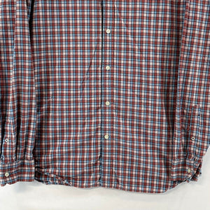 Banana Republic Men's Soft Wash Shirt Plaid Button Up Blue Red Tall Size 16-16.5