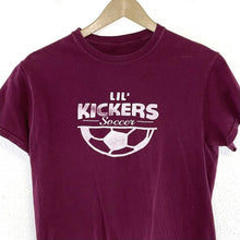 Vintage Women's Graphic T Shirt Lil Kickers Soccer 90's Maroon Red Size S