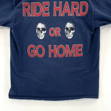 Gildan Women's T Shirt Ride Hard The Dunes USA Flag Skull Size Youth M Adult XS