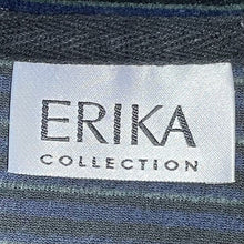 Erika Women's 90's Sweater 1/4 Quarter Zip Pullover Striped Vtg Blue Size L