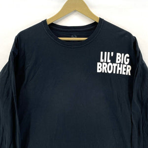 Fruit of Loom Men's Long Sleeve T Shirt Lil Big Brother Knuckles 23 Black Size L