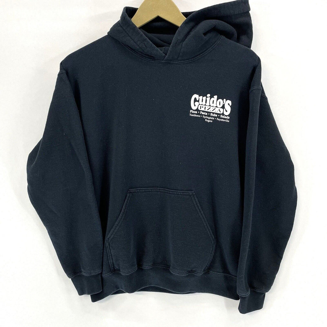 Gildan Men's Graphic Hoodie Guido's Pizza NWA Souvenir Heavy Blend Black Size S