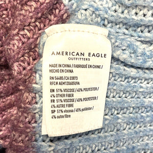 American Eagle Women's Knit Sweater Soft Pastel Striped Blue Green Pink Size M