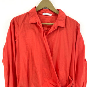 Stateside Women's Wrap Blouse Lightweight Tie Waist Made USA Orange Size M