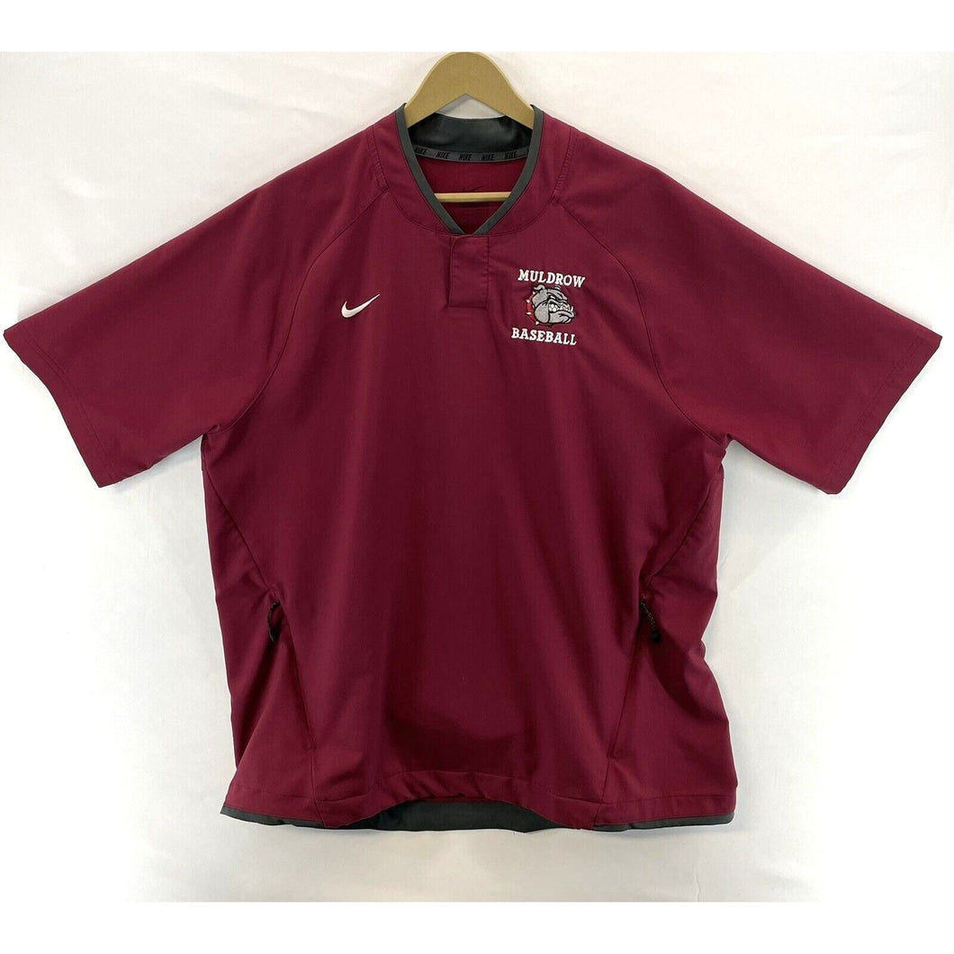 Nike Dri Fit Men's Coaches Jacket Muldrow Baseball Bulldog Maroon Red Size XL