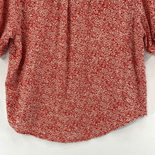 Universal Thread Women's Cropped Button Blouse Spring Floral Red White Size S