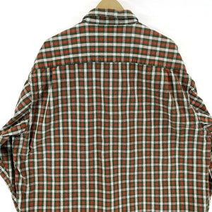 Eddie Bauer Men's Button Up Shirt Heavy Oversized Plaid Green Orange Size 2XL