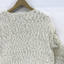 Penbrooke Lane Women's Knit Sweater Cozy Soft Pearl Flower Vtg Beige Size L