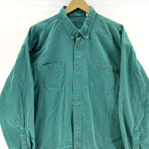 Vintage Men's Button Down Shirt Outdoor Workwear Faded Green Size 2XLT