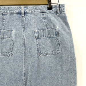 Christopher & Banks Women's Denim Mini Skirt Frayed Cutoff Cowgirl Blue Size 10