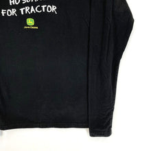 John Deere Women's Soft T Shirt Will Trade Husband For Tractor Fun Black Size L