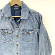 Soft Surroundings Women's Denim Button Up Shirt Light Jacket Dip Blue Size XS