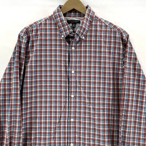 Banana Republic Men's Soft Wash Shirt Plaid Button Up Blue Red Tall Size 16-16.5