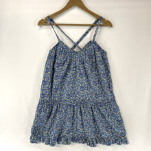 Universal Thread Women's Flowy Dress Floral Ruffle Criss Cross Blue Size XS