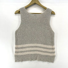 Lush Women's Tank Top Ribbed Knit Stretch Pink Stripes Heather Gray Size M