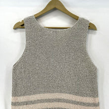 Lush Women's Tank Top Ribbed Knit Stretch Pink Stripes Heather Gray Size M