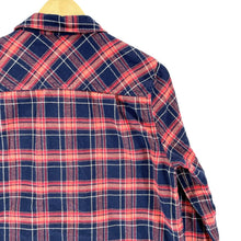 J Crew Women's Plaid Tunic 1/2 Half Zip Shirt Outdoor Flannel Blue Red Size M