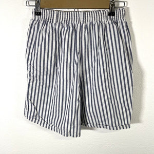 ILIO Women's Nautical Shorts Hight Waist Lightweight Striped Blue White Size M