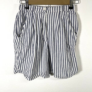 ILIO Women's Nautical Shorts Hight Waist Lightweight Striped Blue White Size M