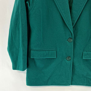 Prophecy Women's Wool Blazer Jacket Pockets Lined Vtg Made USA Green Size 6